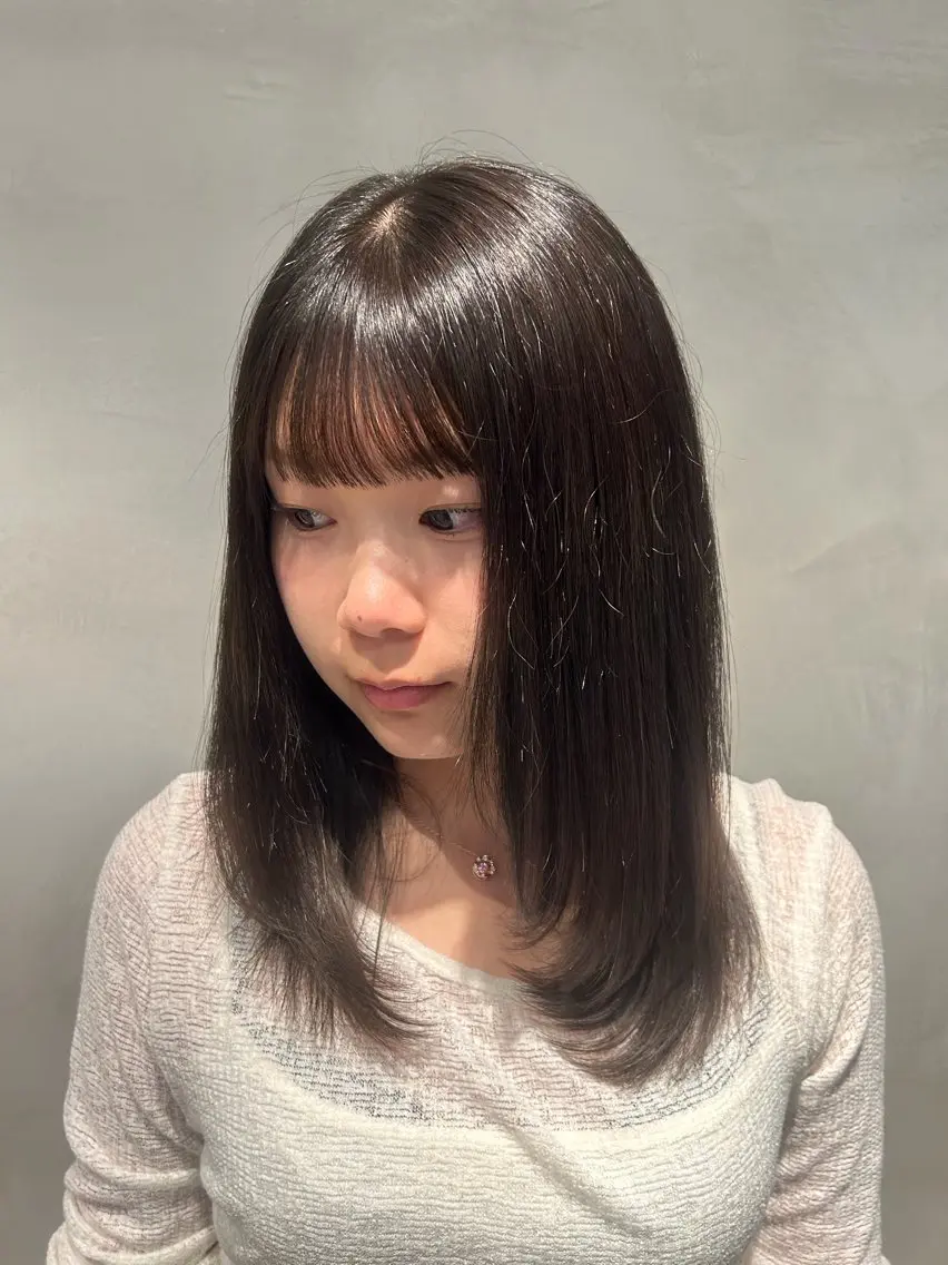 セミロング カラー 透明感カラー✨ 横尾ハルト🔹のヘアスタイル