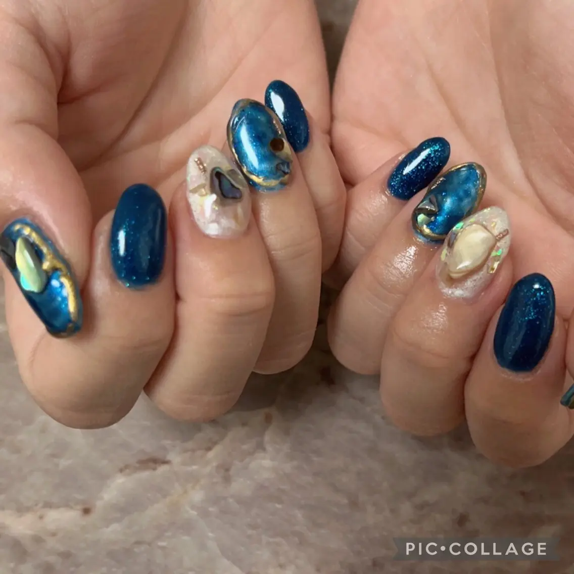 ネイル ブルー 持ち込み Will nail salonのネイルデザイン