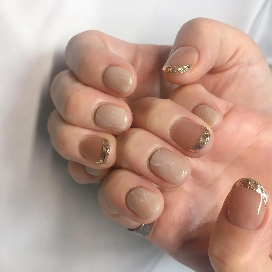 ネイル フレンチネイル ガラスフレンチ ハンドネイル nailsalon Asryのネイルデザイン