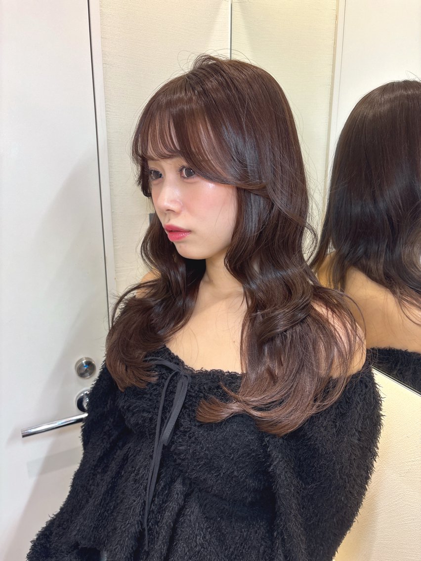 ロング カット ヘアカラー トリートメント 顔周り🇰🇷韓国 レイヤー/モエのヘアスタイル
