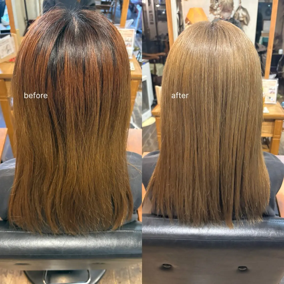 セミロング カラー ブリーチ レナ🧸🤎 アメリシュシュのヘアスタイル