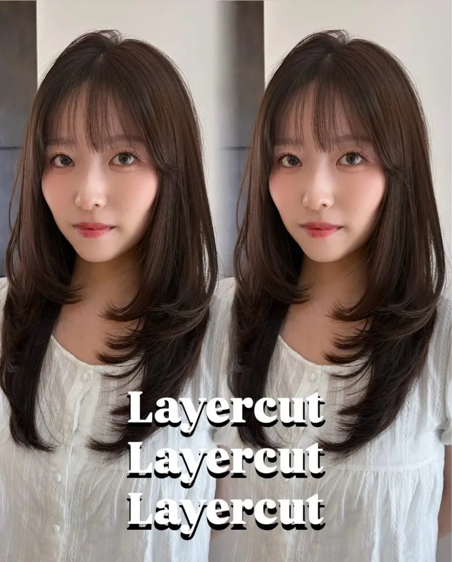 ロング カラー くびれヘア 韓国風ヘア くびれレイヤー レイヤーカット カット ヘアカラー トリートメント 🤎韓国ヘア ベージュ まゆか🤎のヘアスタイル