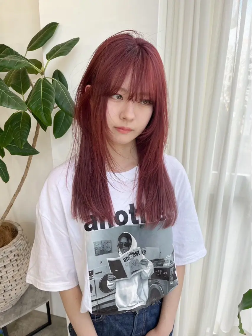 ロング ミストバング レイヤーカット カット ヘアカラー トリートメント ness🎖️ カミカリスマ受賞のヘアスタイル