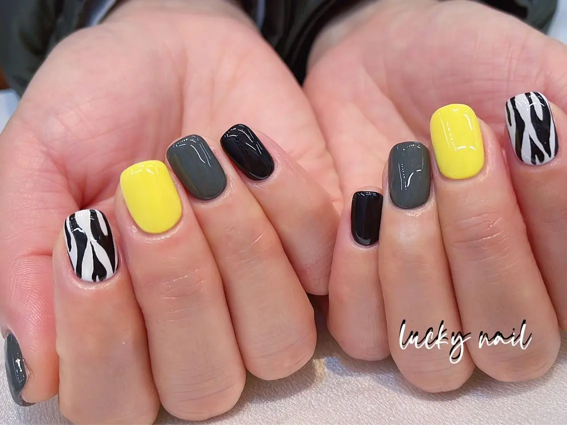 ネイル チークネイル 長さ出し ジェルネイル マグネットネイル 持ち込み Lucky nail  小林和希のネイルデザイン
