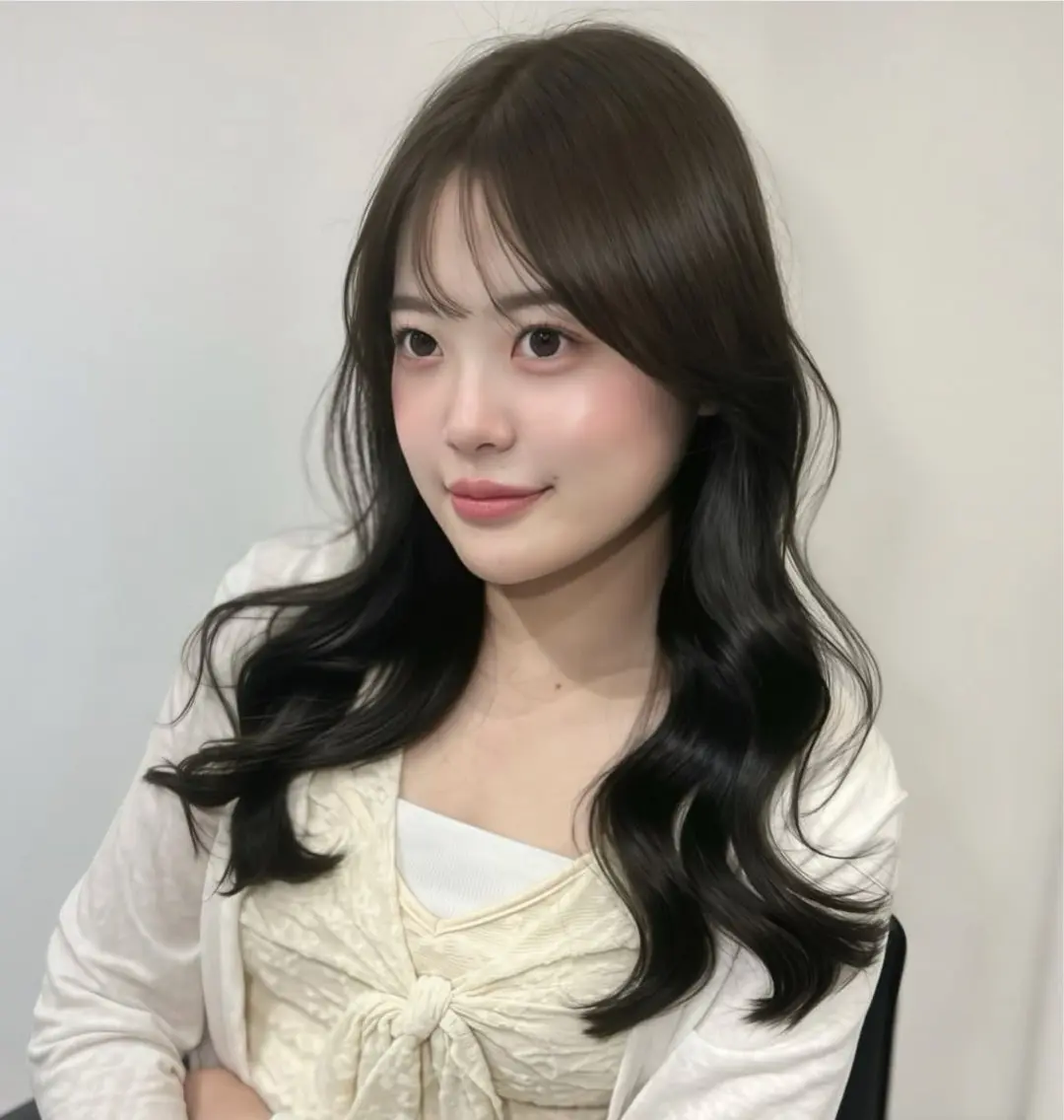 ロング カラー 透明感カラー グレージュ ミント 韓国風ヘア ヘアカラー トリートメント yuuka 🖤韓国ヘア🖤のヘアスタイル