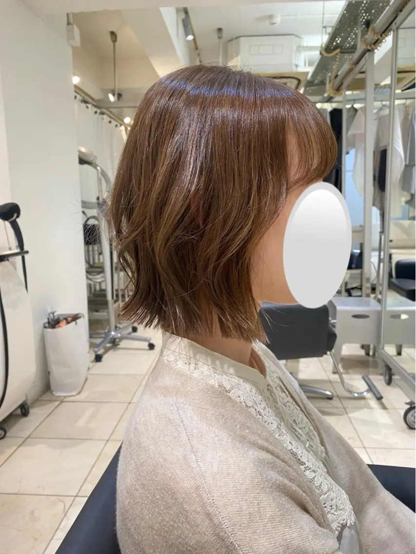 ミディアム カラー ボブ ショートカット/ カラーARAI🫧のヘアスタイル