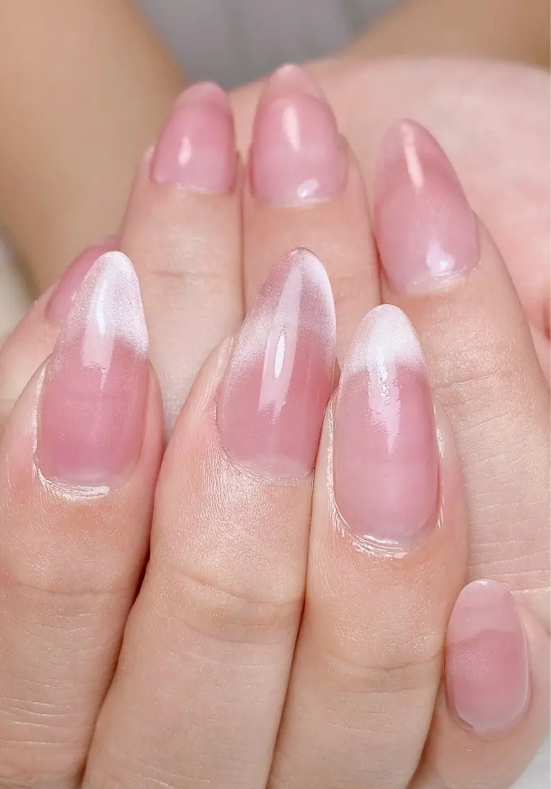 ネイル フレンチネイル マグネットネイル マグネットフレンチ スカルプネイル ネイルチップ ハンドネイル Nail Salon K 🧸美爪育成のネイルデザイン