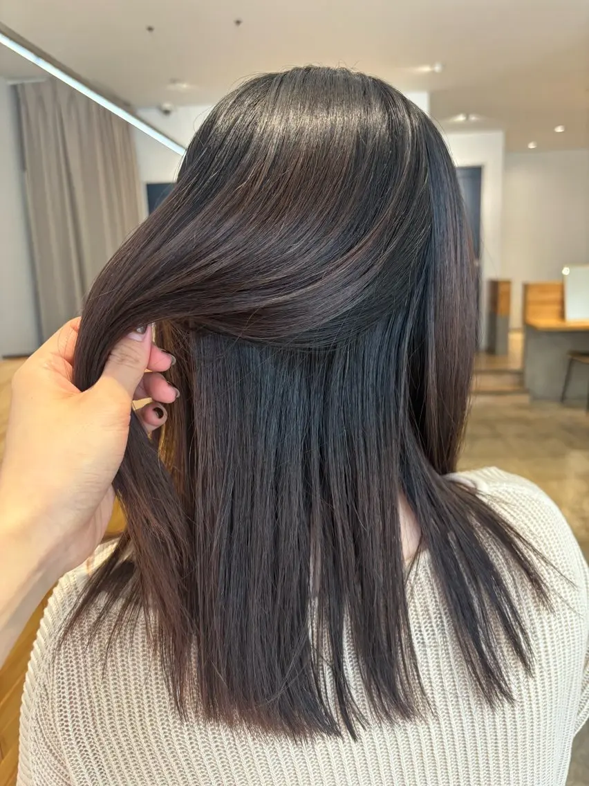 セミロング 縮毛矯正 NAVY/ Miharuのヘアスタイル