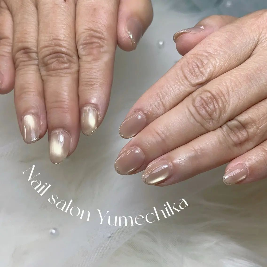 ネイル アートネイル ラメ(グリッター) マグネットネイル ハンドネイル フットネイル Nail salon Yumechikaのネイルデザイン