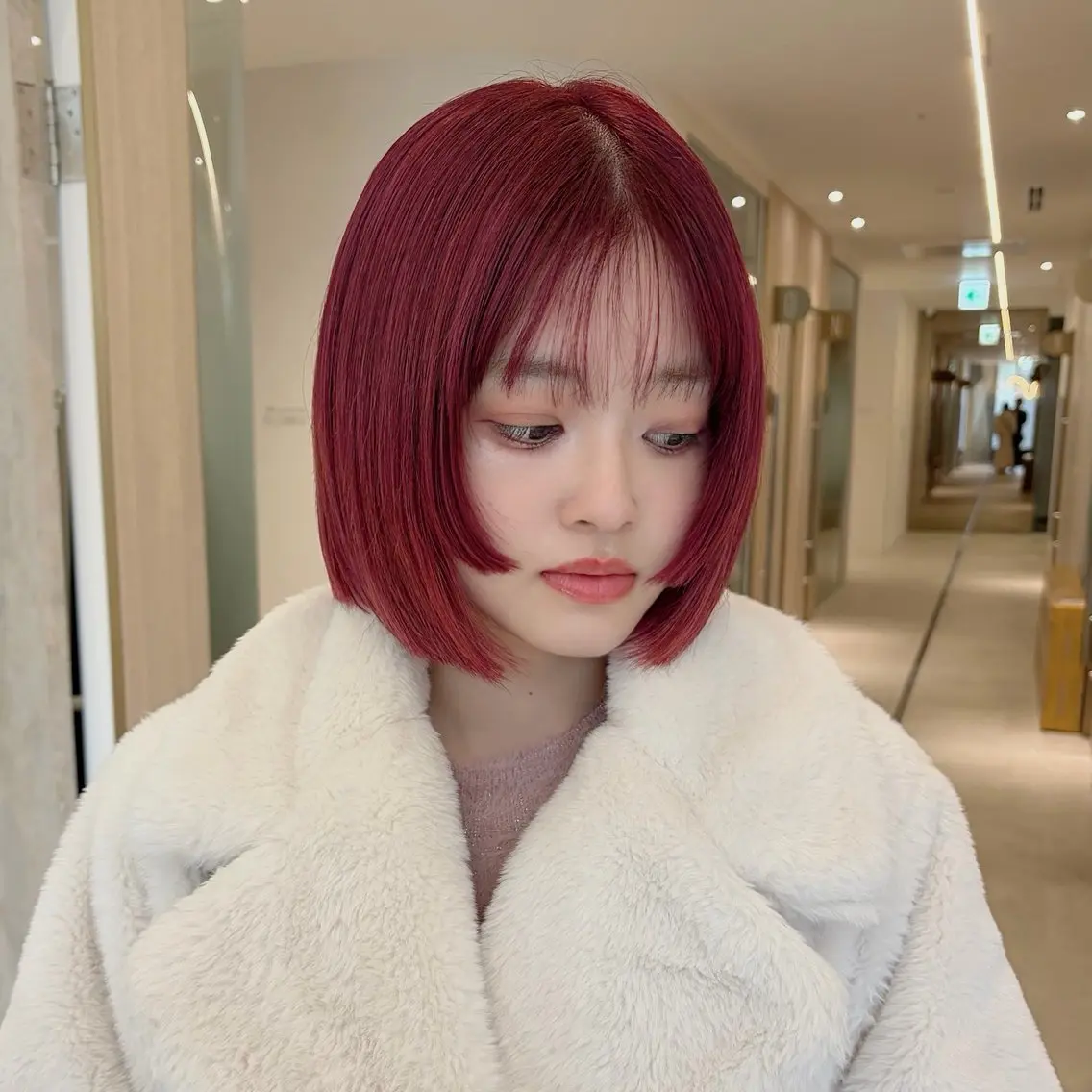 ミディアム カット ヘアカラー トリートメント カット特化 /BLUET/新宿のヘアスタイル