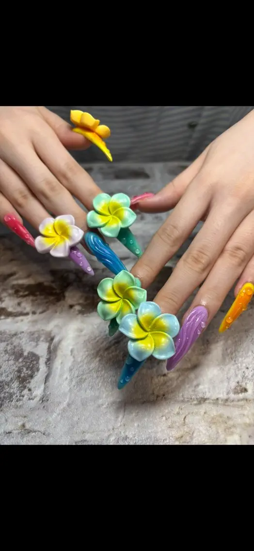 ネイル アートネイル ロングネイル 持ち込み ハンドネイル Mirei. nailのネイルデザイン