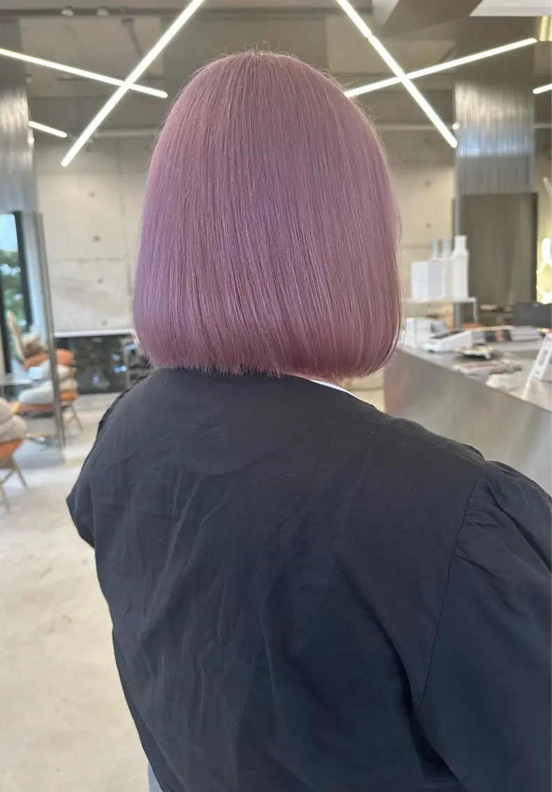 ミディアム カラー ブリーチ ラベンダーカラー ピンクカラー ピンクラベンダー SLOW🫧 ルナ🫧のヘアスタイル