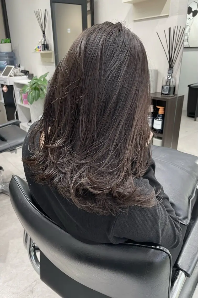 セミロング カラー カット ヘアカラー トリートメント 髪質改善will hairdesignのヘアスタイル