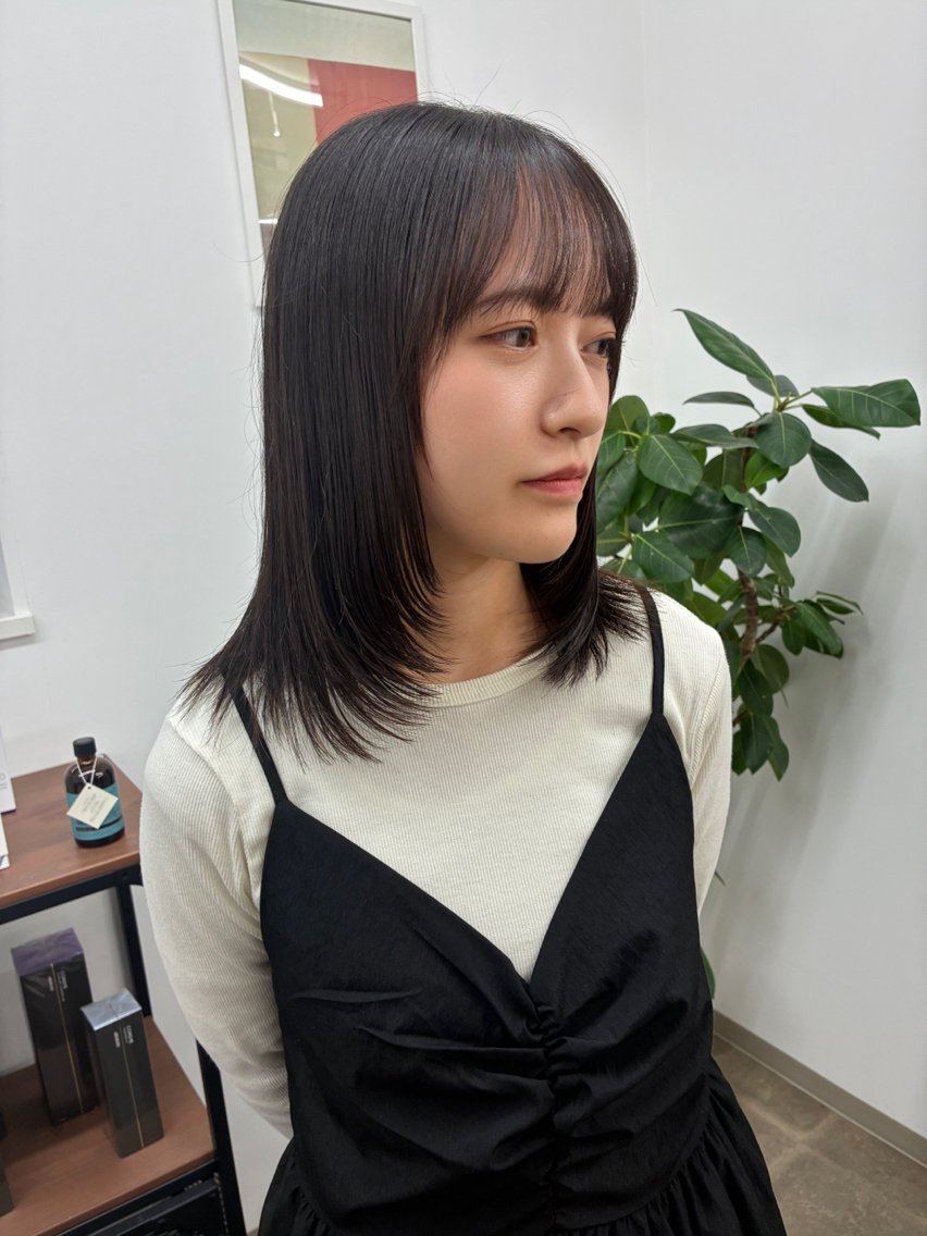 ミディアム 縮毛矯正 櫻井ちの/ENV/ カットモデル募集中✨のヘアスタイル