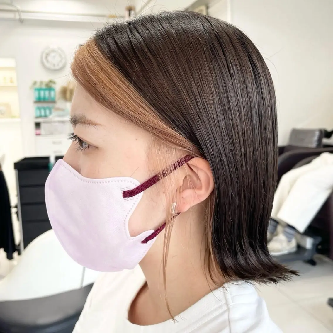 ショート ミストバング カット ヘアカラー トリートメント レイヤー/ウルフ/デ ザインカラー💎藤原のヘアスタイル