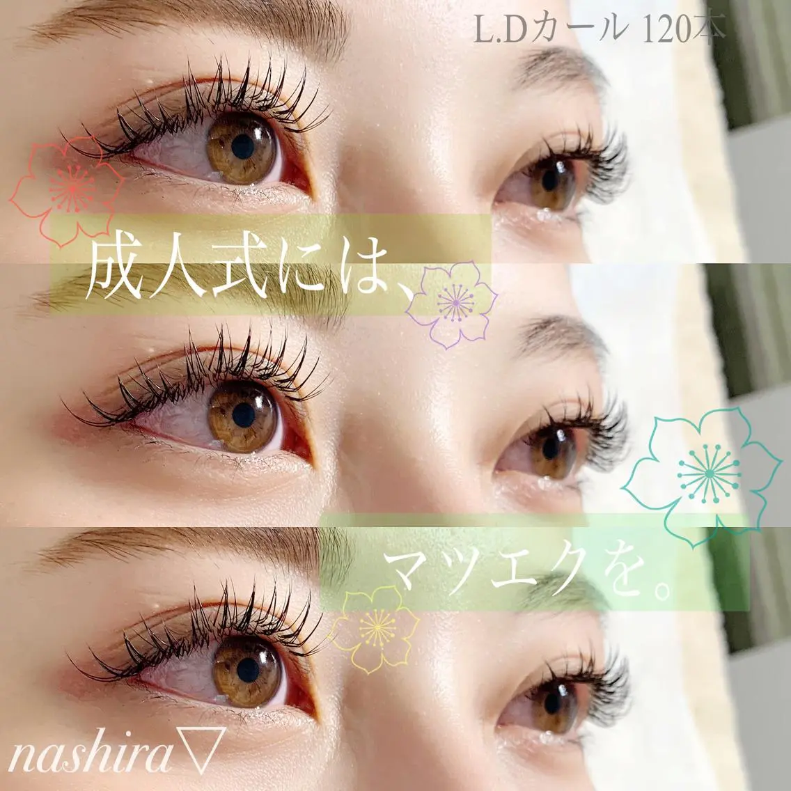 マツエク・マツパ 成人式 Dカール nashira恵比寿 まつ毛＆眉毛サロンのマツエク・マツパデザイン