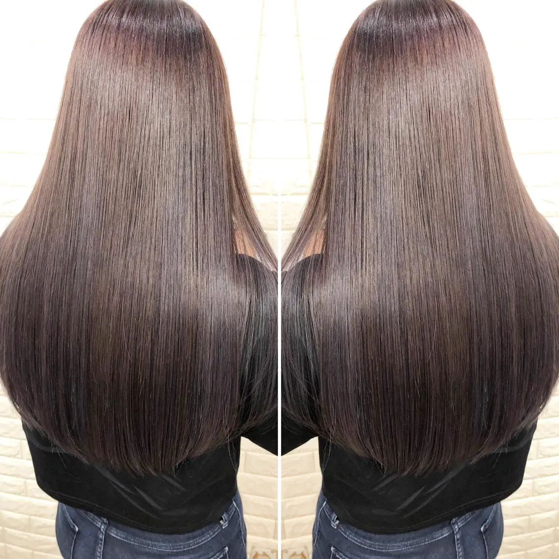ロング カラー 髪質改善 ヘアカラー トリートメント famille ファミーユのヘアスタイル