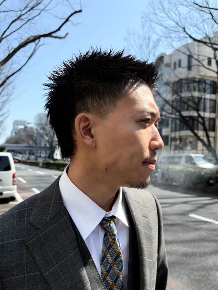 ショート メンズ カット ヘッドスパ ヘアセット 豊崎 佑輔のヘアスタイル