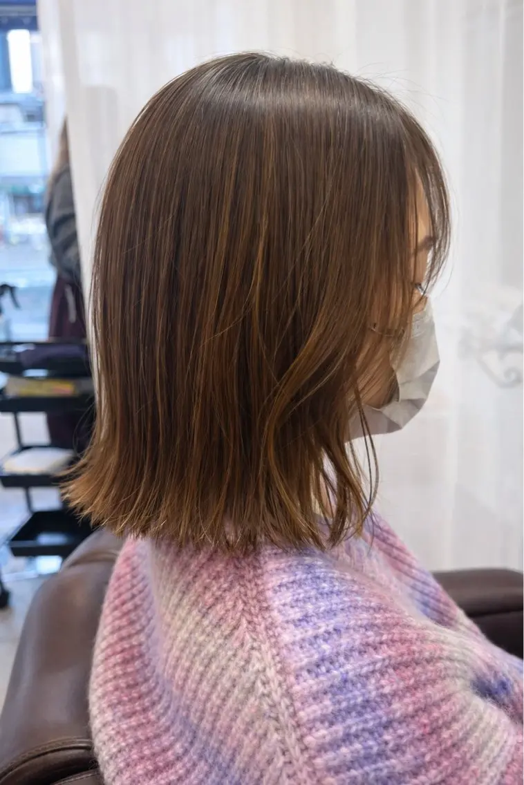 ミディアム カラー ハイライトカラー オリーブカラー ハイライト 中原由貴 /WILLOW京橋のヘアスタイル