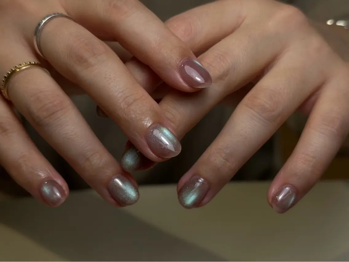 ネイル チークネイル フレンチネイル 韓国ネイル マグネットネイル 持ち込み ハンドネイル LINEA.nail STUDIOのネイルデザイン