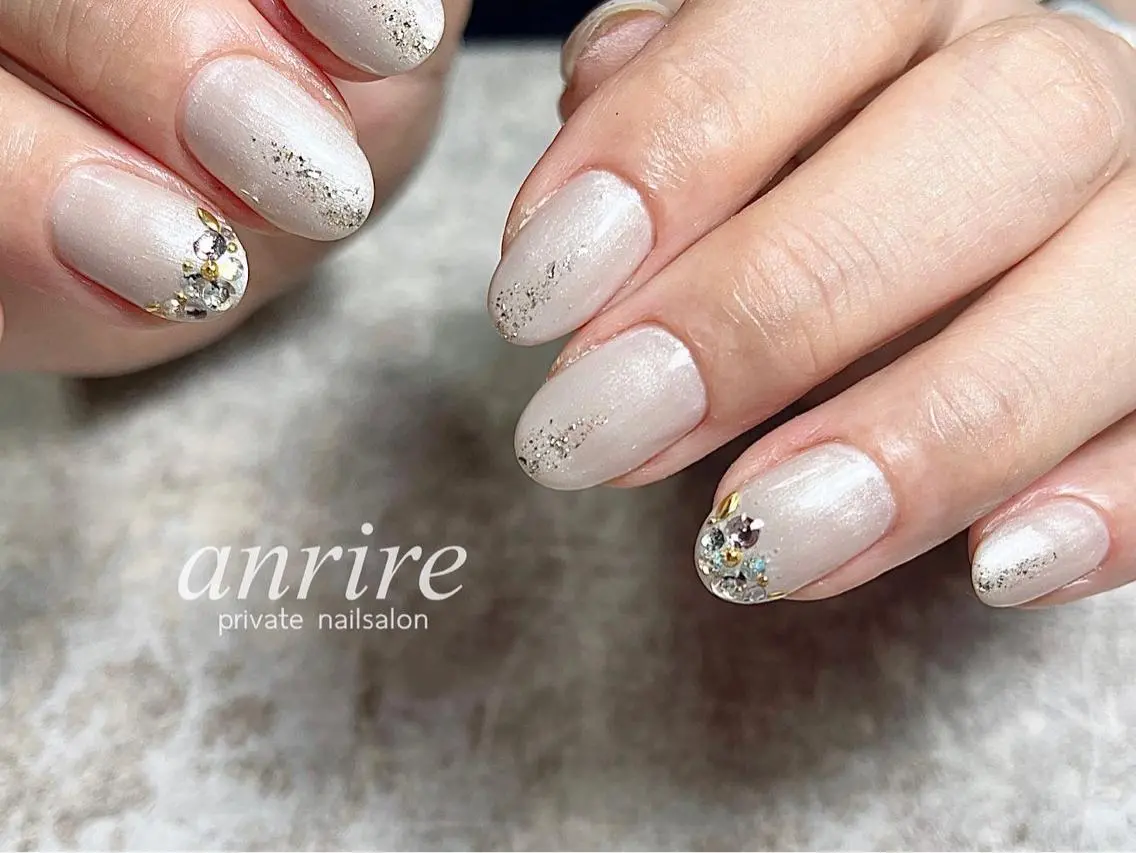 ネイル ジェルネイル キラキラネイル ラメ(グリッター) オフィスネイル ワンカラーネイル nailsalon anrireのネイルデザイン