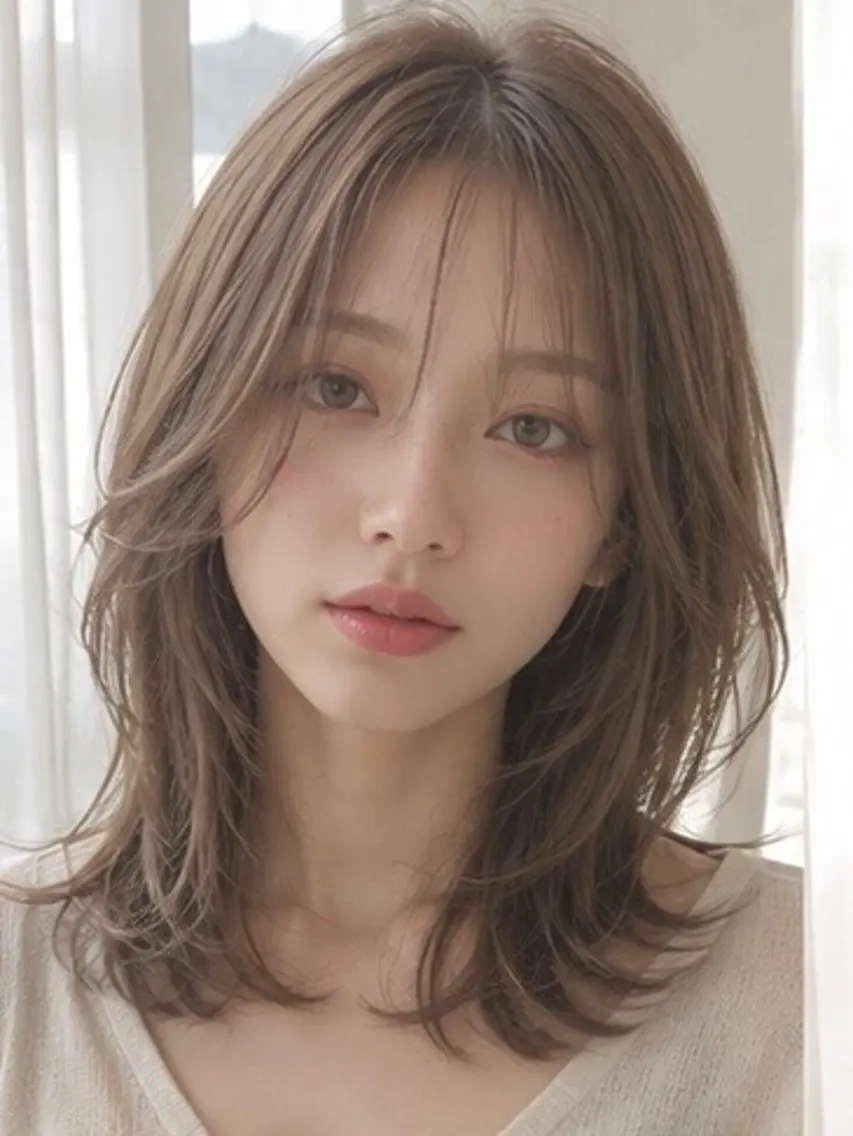 ミディアム カット ヘアカラー MODE K’s西宮 JR西宮のヘアスタイル