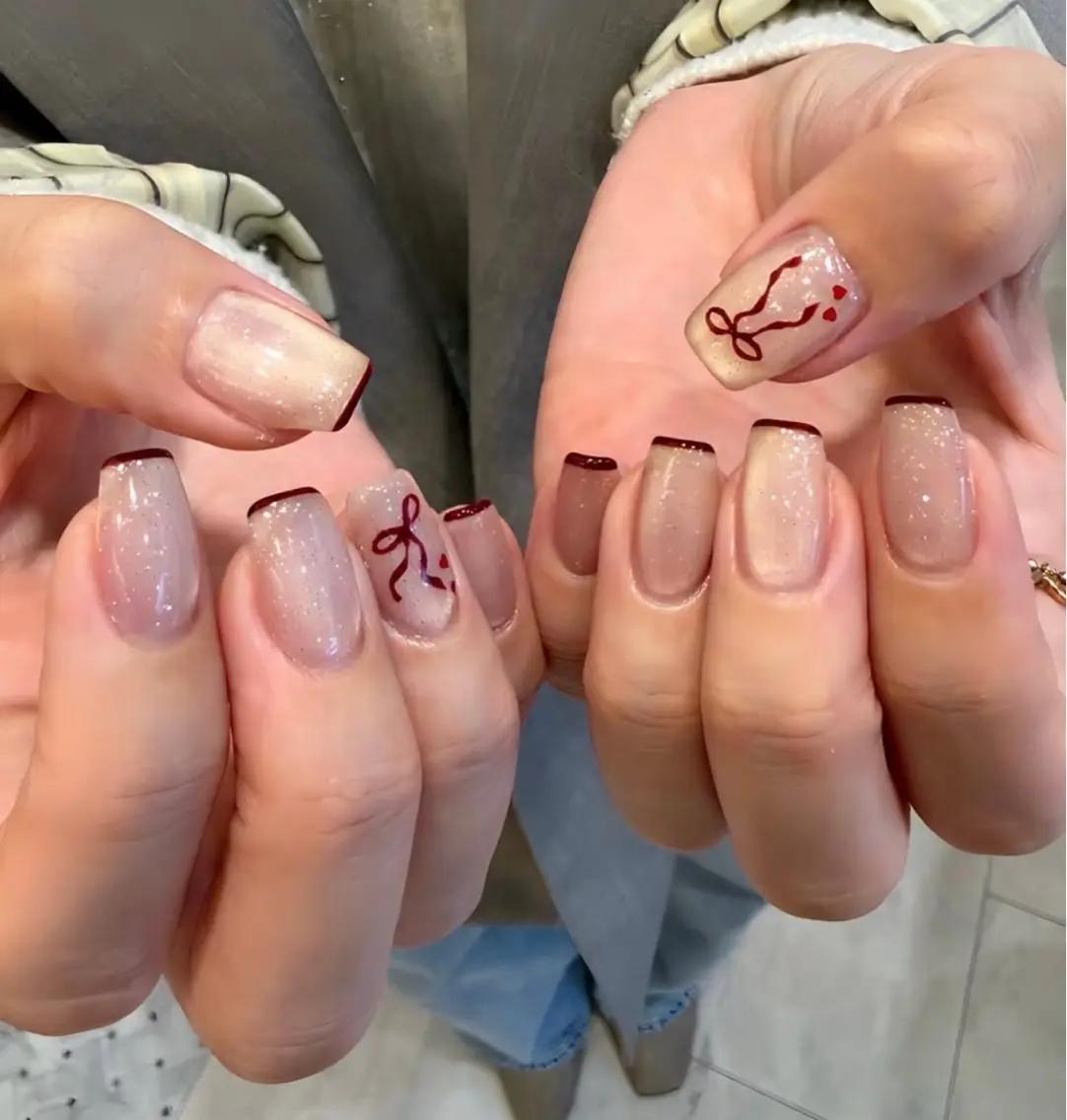 ネイル チークネイル 長さ出し フットネイル フレンチネイル ジェルネイル Nude Nailstudioのネイルデザイン