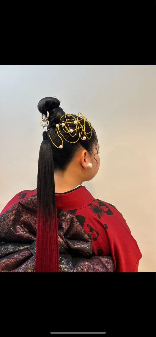 ヘアアレンジ ボブ エクステ 着付け MiRI💜地毛級 エクステ✖似合わせ技のヘアスタイル