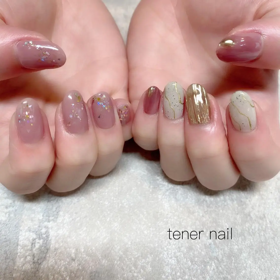 ネイル ニュアンスネイル ピンク テネルネイル tener nailのネイルデザイン