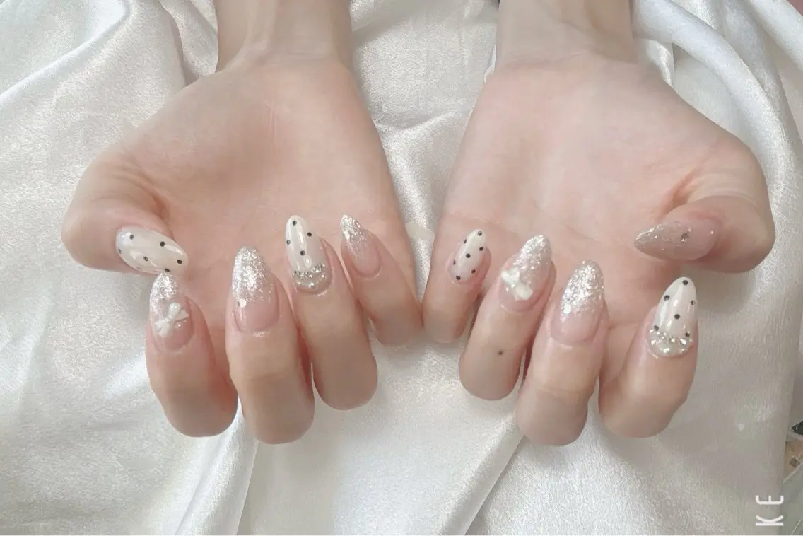 ネイル 桜ネイル 長さ出し フレンチネイル 韓国ネイル マグネットネイル ハンドネイル Kiwami nailsalonのネイルデザイン