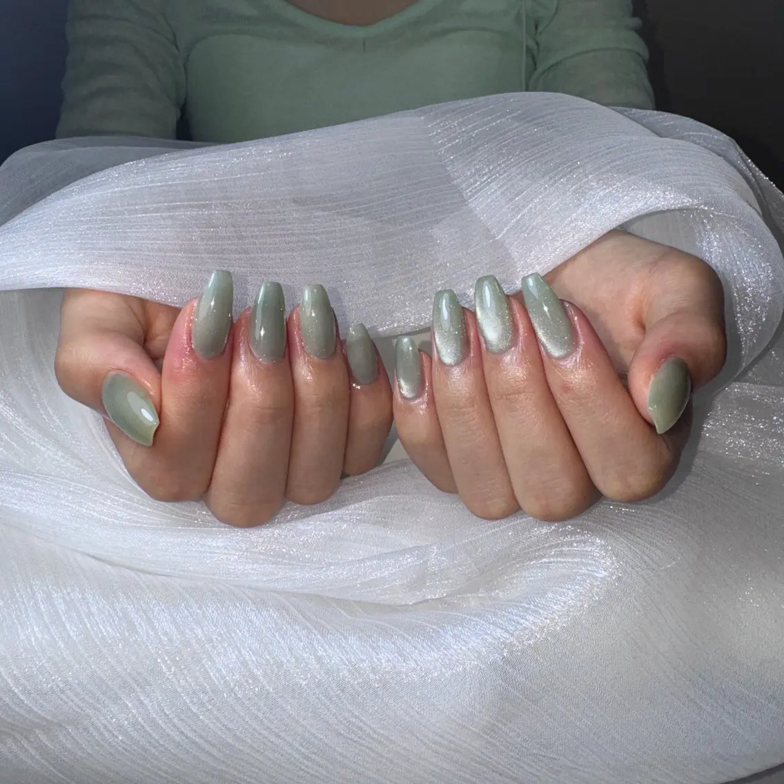 ネイル チークネイル フレンチネイル グラデーション 韓国ネイル マグネットネイル ハンドネイル Hana Nailのネイルデザイン