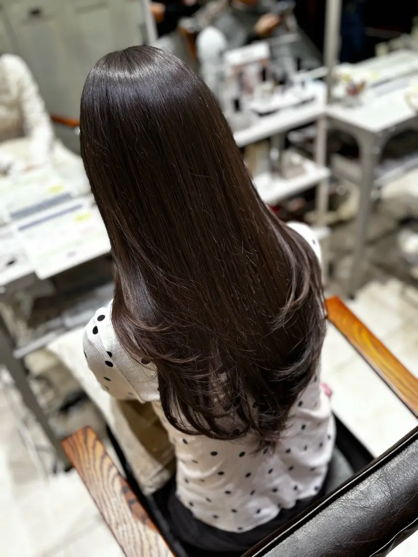 ロング 髪質改善 トリートメント カット ヘアカラー トリートメント オリーブ/韓国風 まつパ/himariのマツエク・マツパデザイン