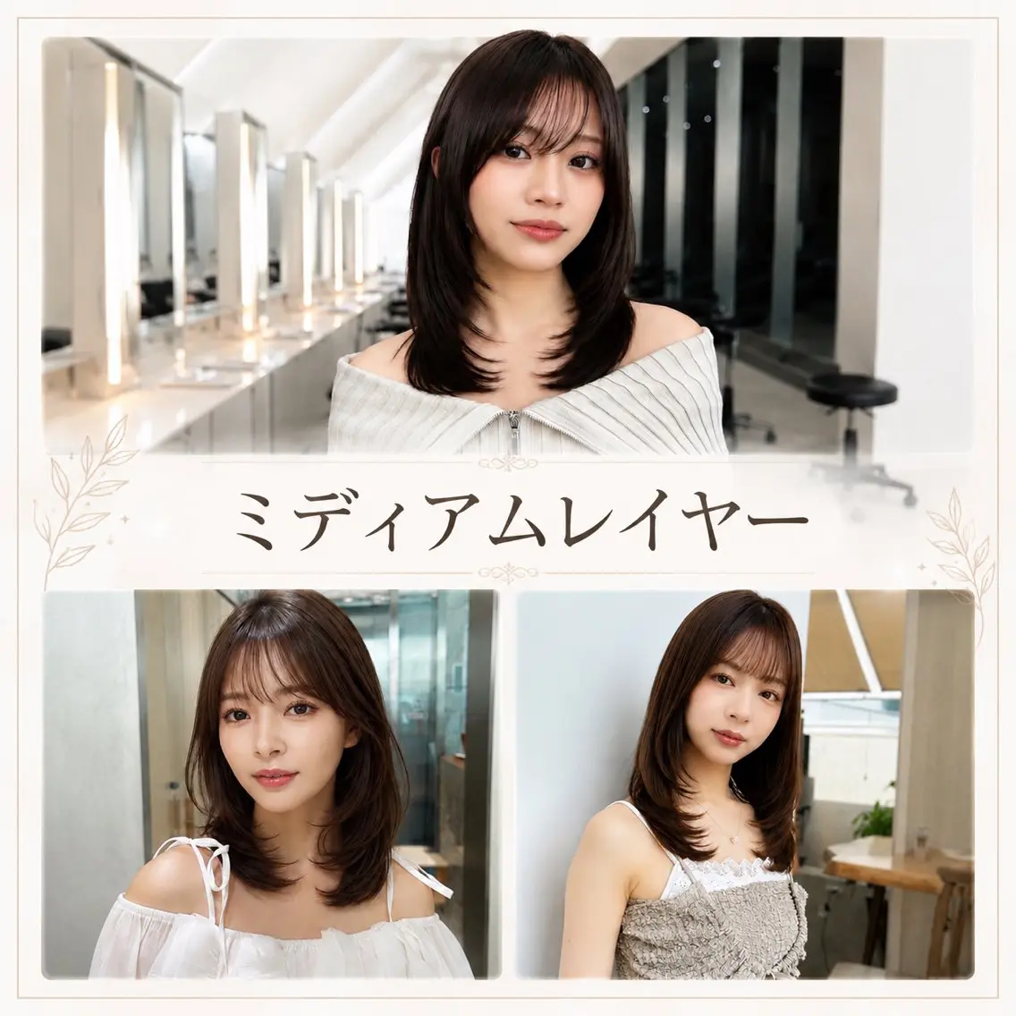 ミディアム カット ヘアカラー トリートメント 🦋韓国風レイヤー/ 艶髪矯正🦋凛太郎のヘアスタイル
