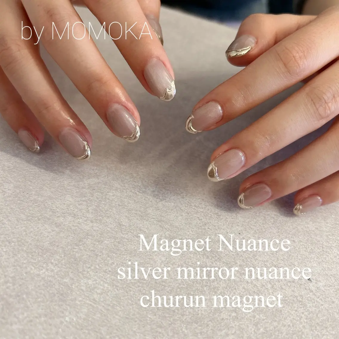 ネイル マグネットネイル ミラーネイル Momo nailsalonのネイルデザイン