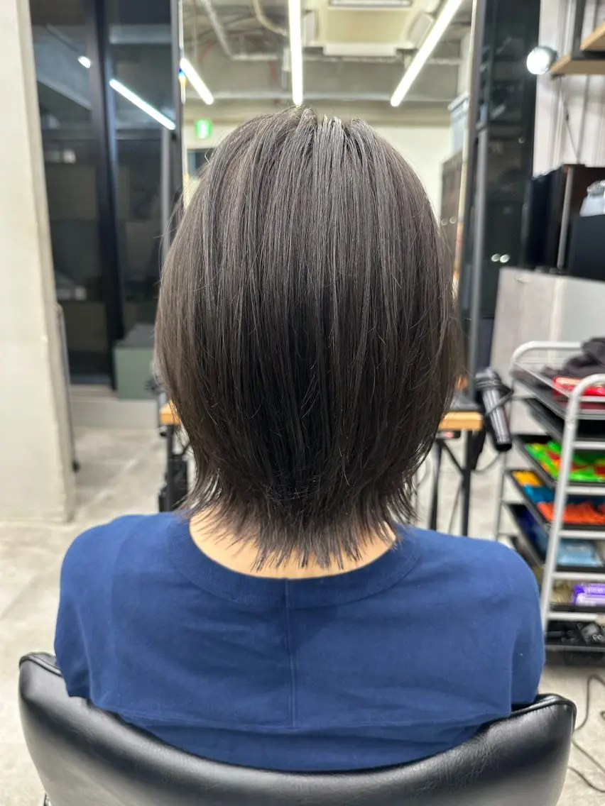 ミディアム カット ヘアカラー 髪質改善/美髪矯正/ 小顔ボブNANAのヘアスタイル