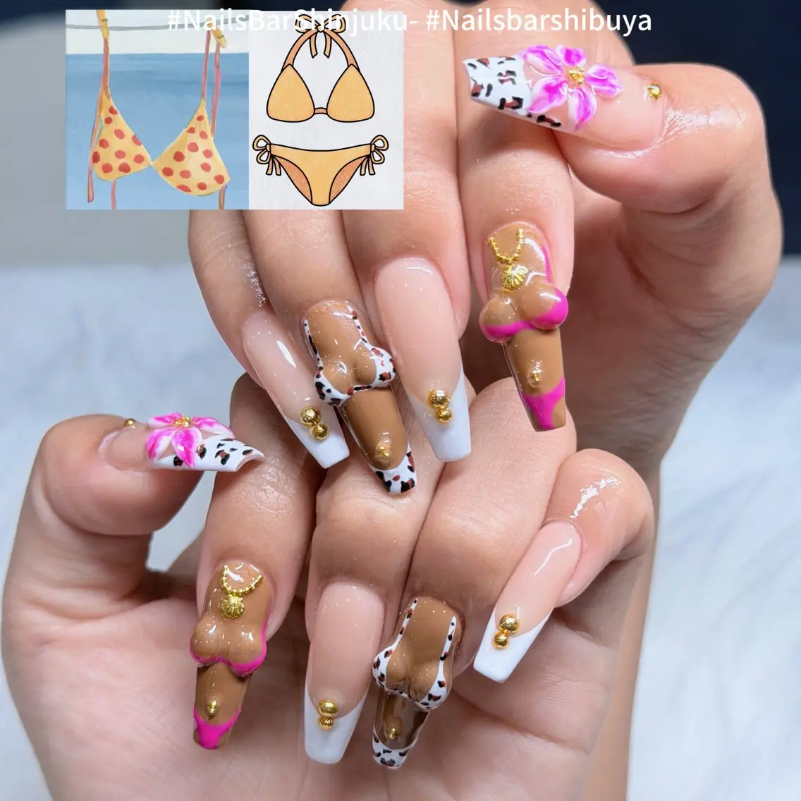 ネイル 長さ出し フレンチネイル ジェルネイル 韓国ネイル ロングネイル NAILS BAR SHINJUKUのネイルデザイン