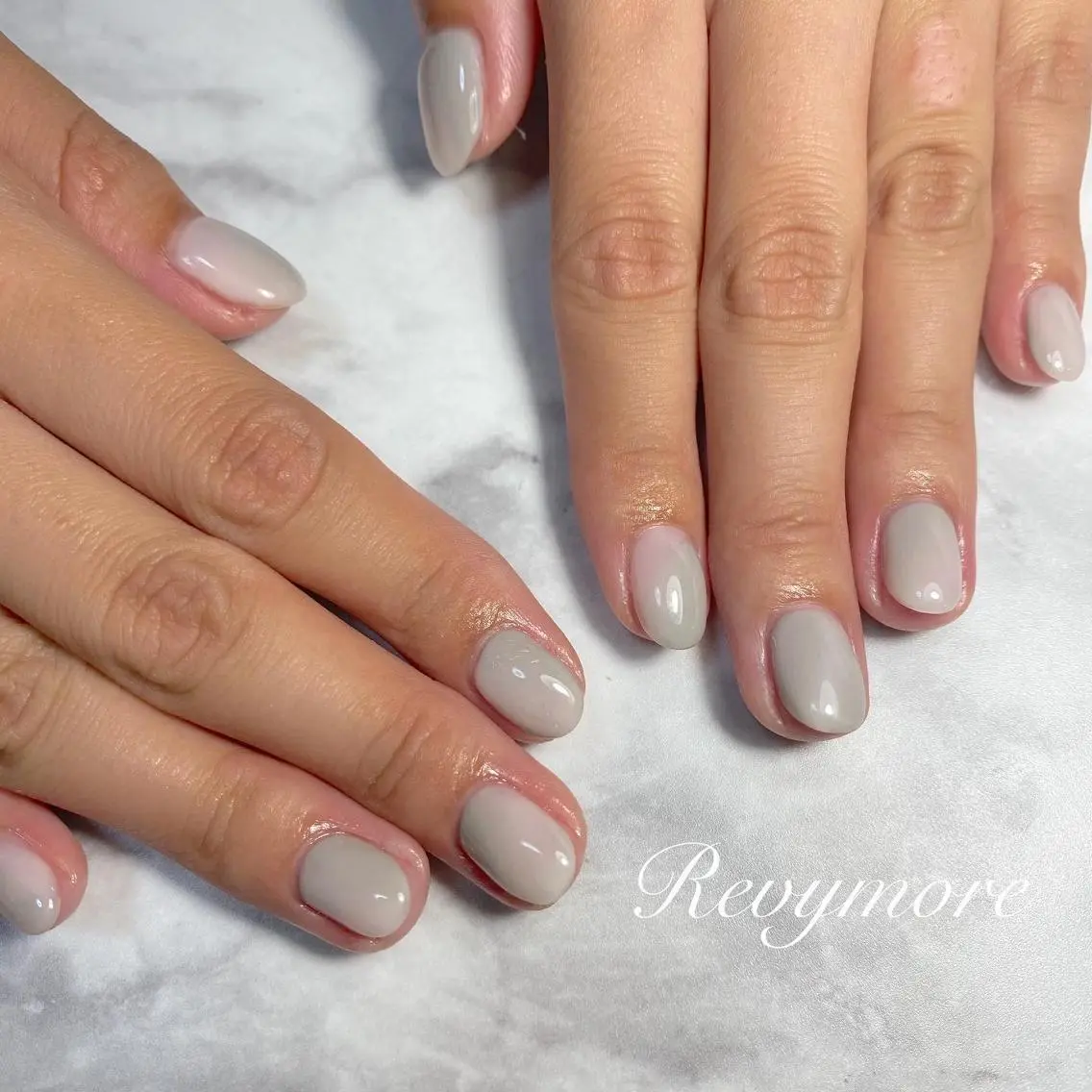 ミディアム ネイル 韓国風ヘア ジェルネイル キラキラネイル 韓国ネイル 大理石ネイル(マーブル) nail salon Revymoreのネイルデザイン
