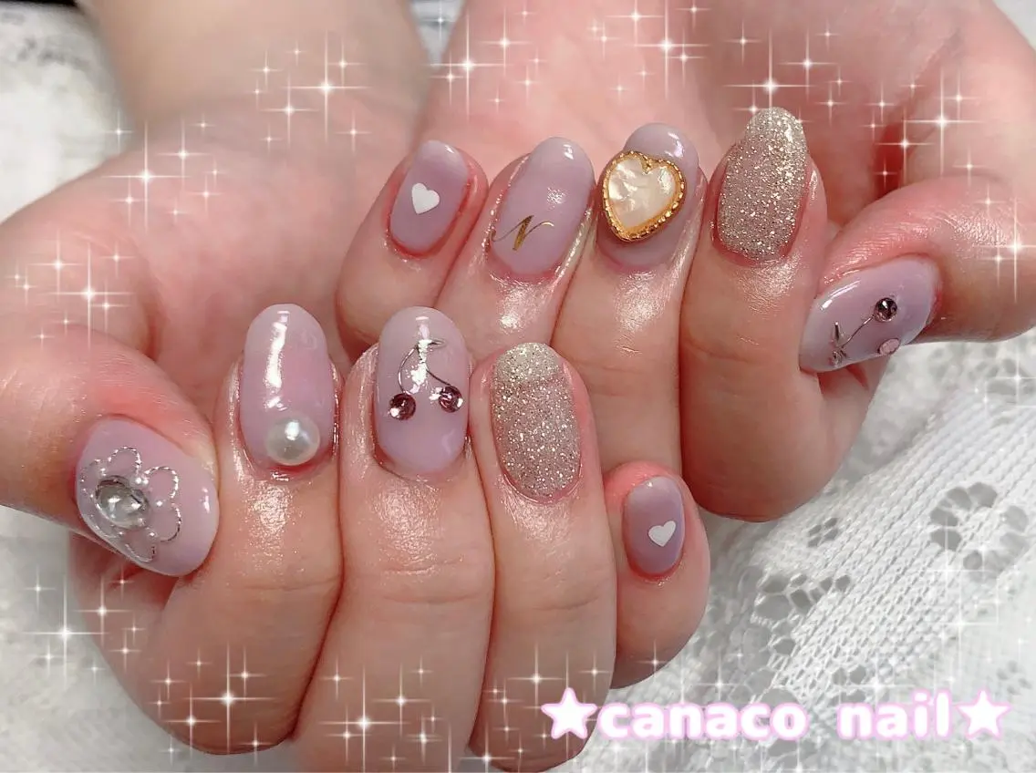 ネイル アートネイル フラワーネイル ジェルネイル ガーリー ハート ハンドネイル ハンドケア ベテランネイル cnc nailのネイルデザイン