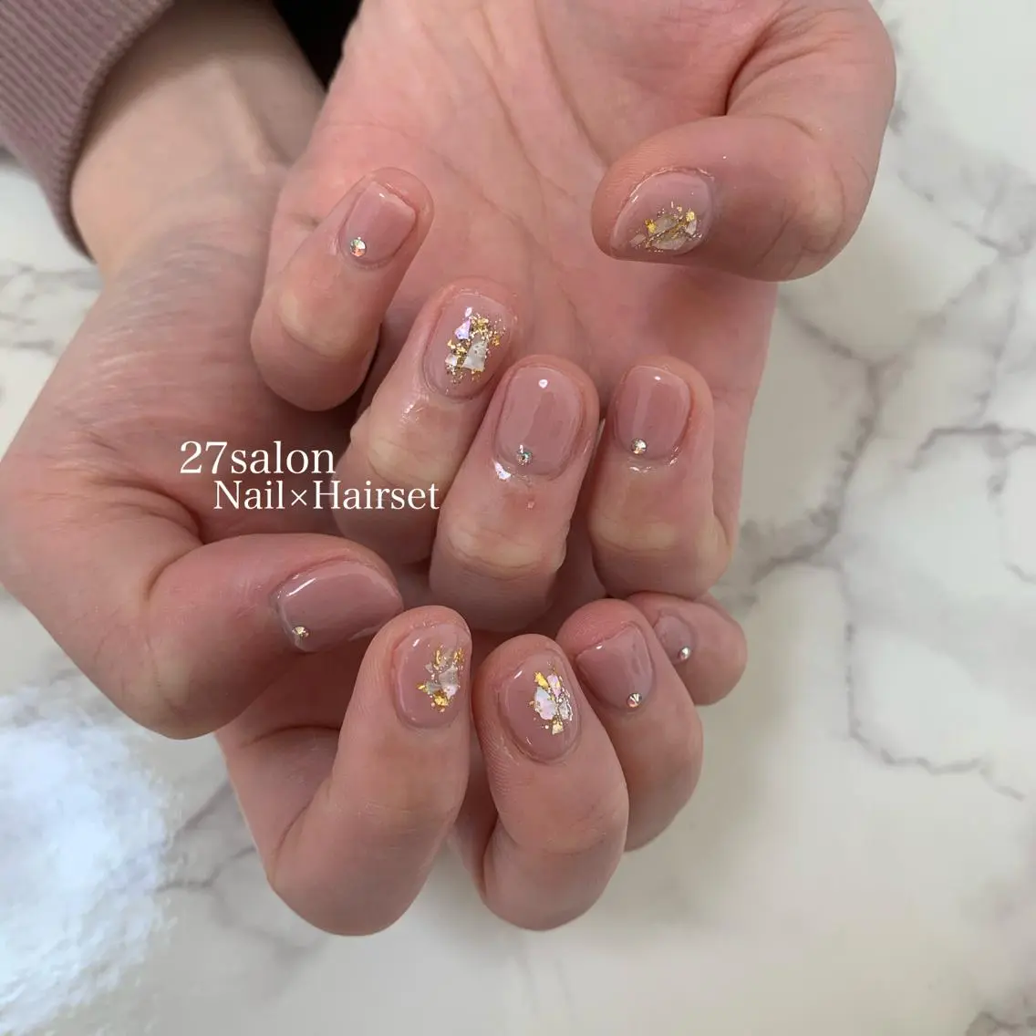 ショート ネイル ピンク 春ネイル 27salon yuinaのネイルデザイン