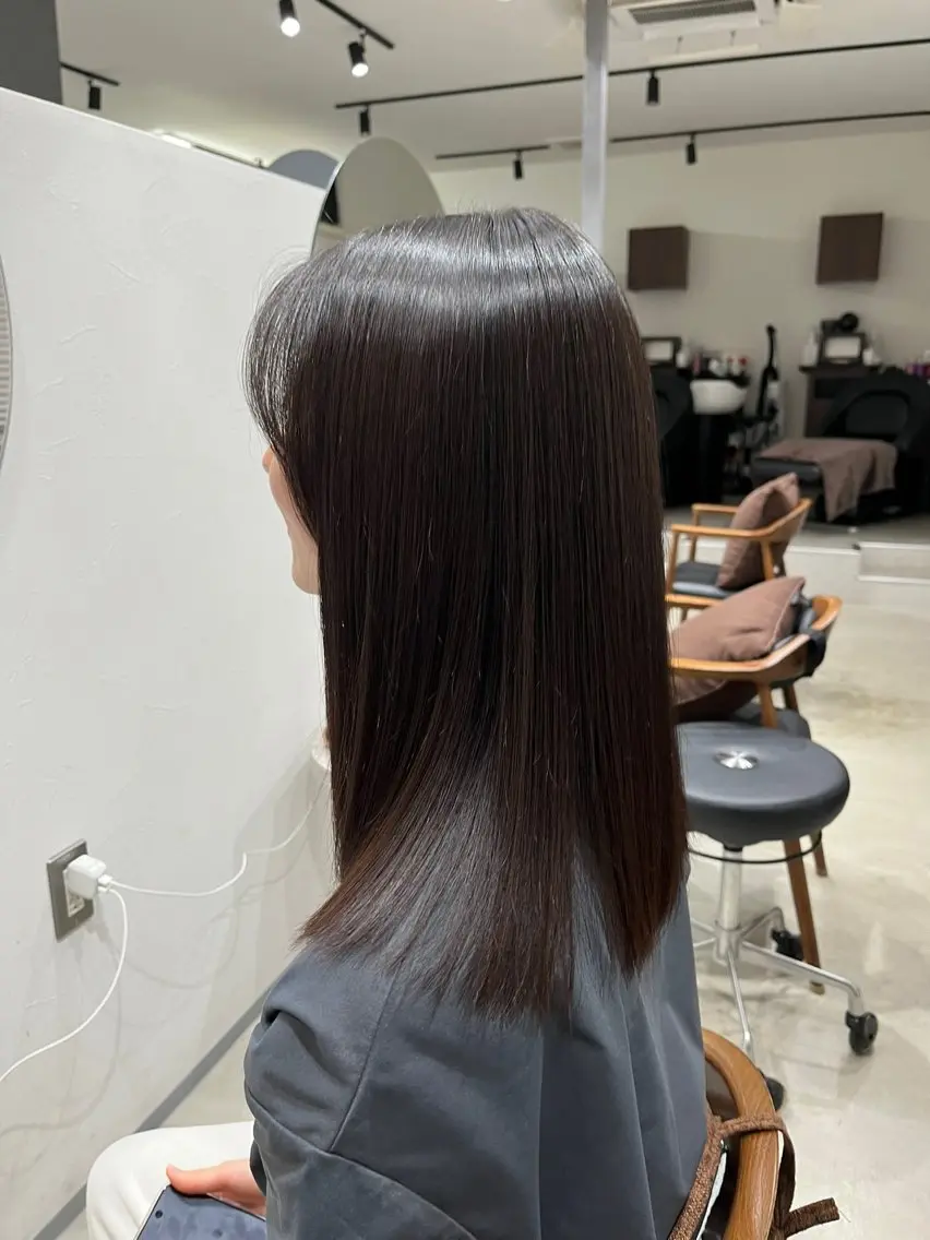 ミディアム 縮毛矯正 原口 桃歌のヘアスタイル