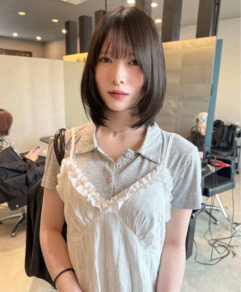 ショート カラー ボブレイヤー ボブ レイヤーカット カット ヘアカラー 透明カラー/レイヤー misaki °＊のヘアスタイル