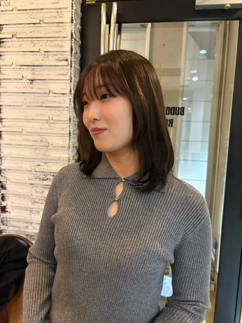 セミロング カラー ケアカラー 透明感カラー トリートメント ヘアカラー ブリーチカラー/ ななほ🌷⋆⭒˚のヘアスタイル