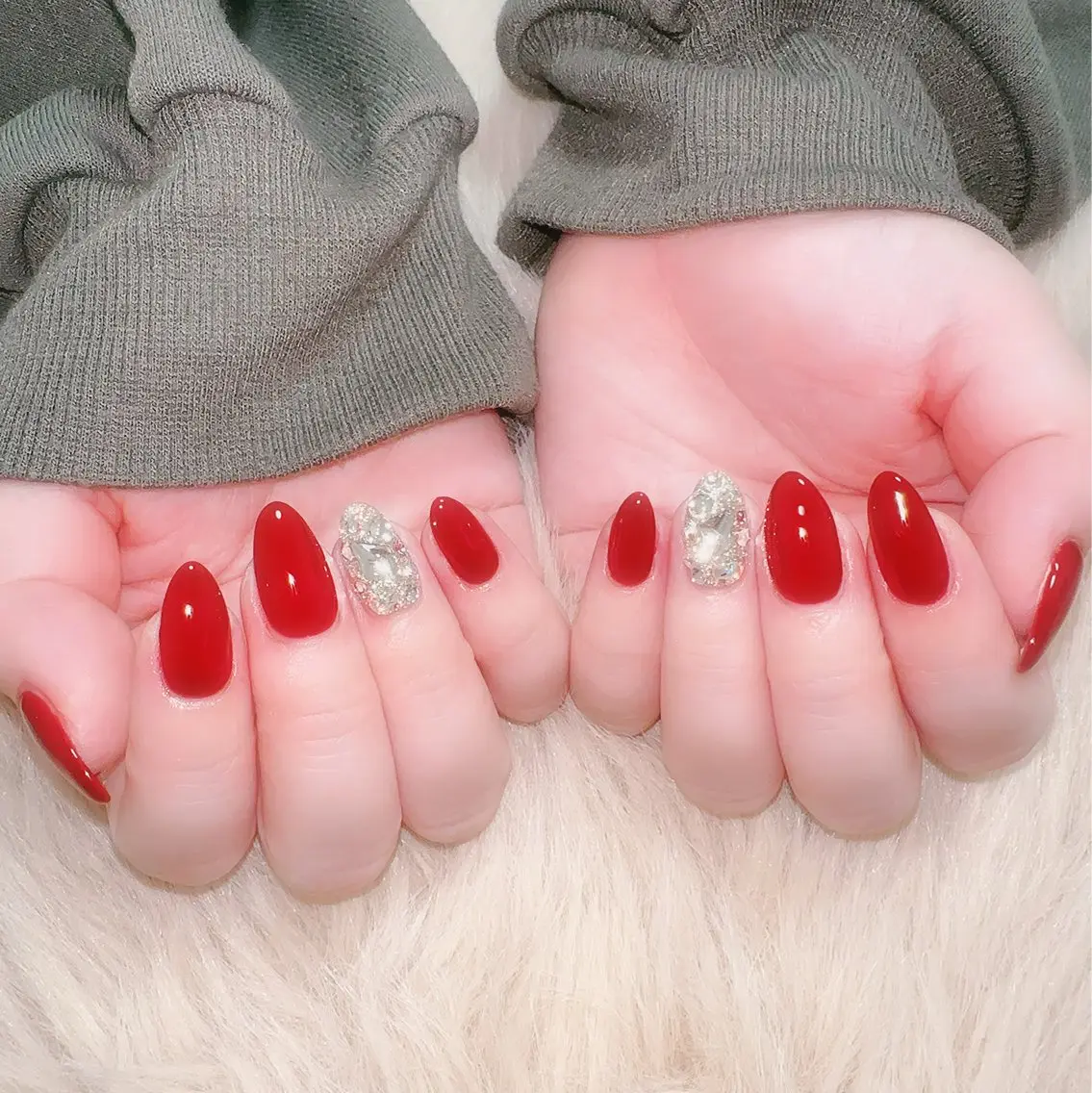 【ジェル】シンプルコース(デザイン２本)🧸🎀の写真