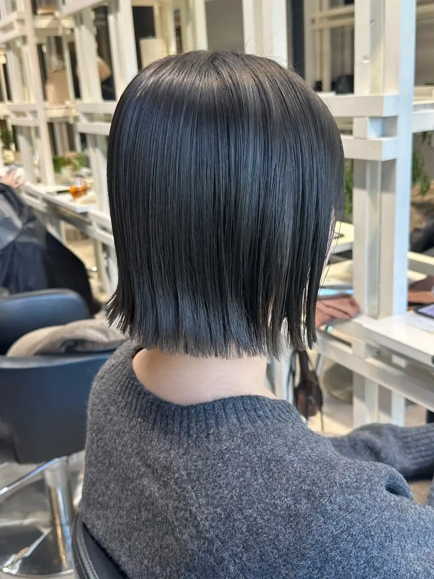 ミディアム カラー カット ヘアカラー トリートメント 透明感カラー/ボブ /佐藤伶のヘアスタイル