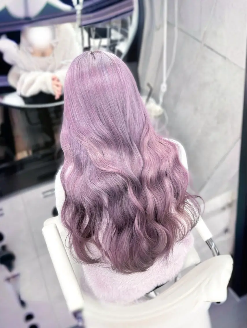 ロング カラー 透明感カラー ラベンダーカラー ヘアカラー トリートメント ヘアセット ゆうさ ❥ 髪質改善 似合わせカットのヘアスタイル