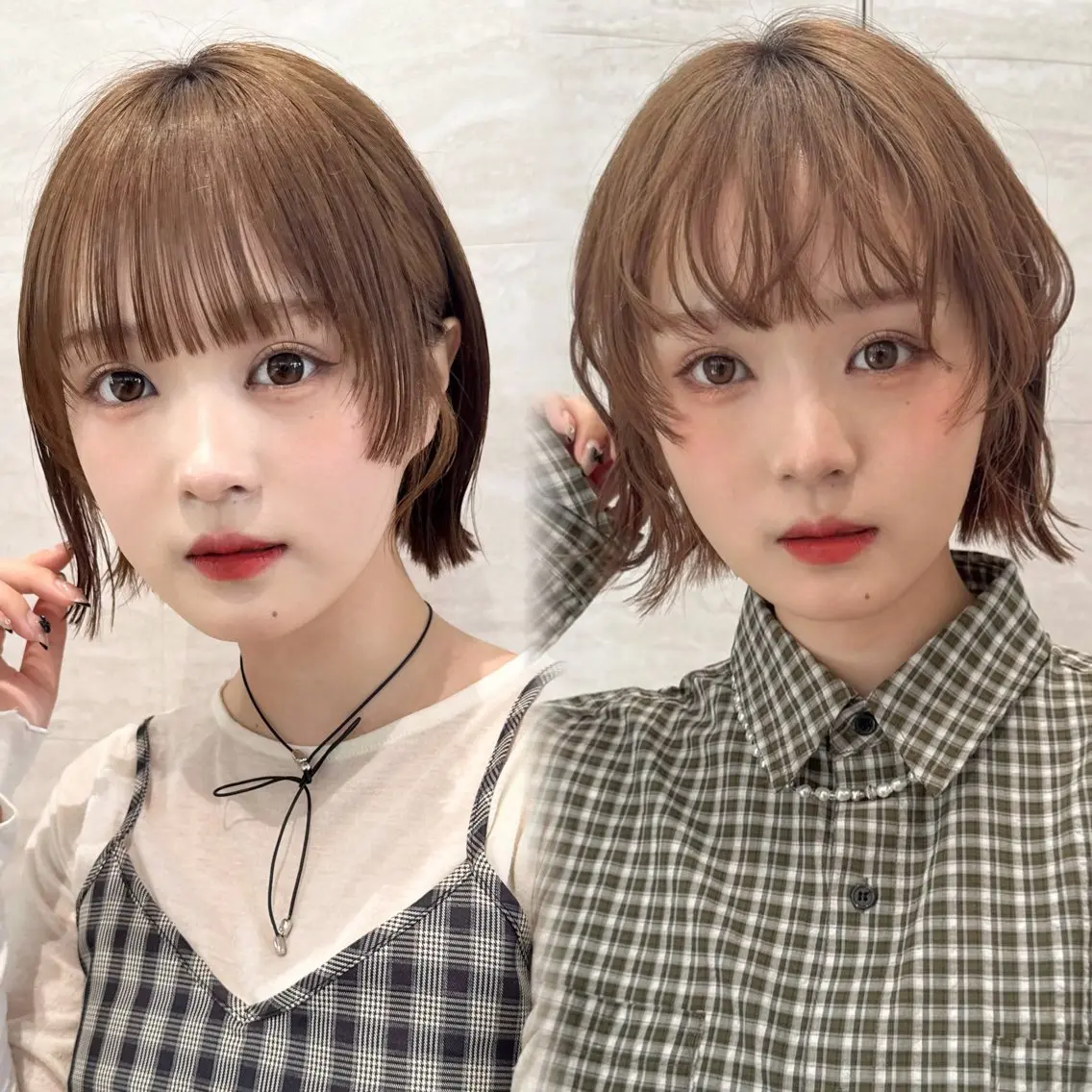 ミディアム カラー パーマ カット ヘアカラー トリートメント 🫧ボブ/縮毛矯正/ 小顔/ゆーな🫧のヘアスタイル
