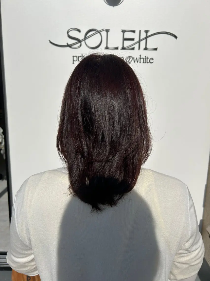 セミロング カラー 切りっぱなしボブ ブラウンカラー 透明感カラー ボブ 髪質改善 久木原 ゆりのヘアスタイル