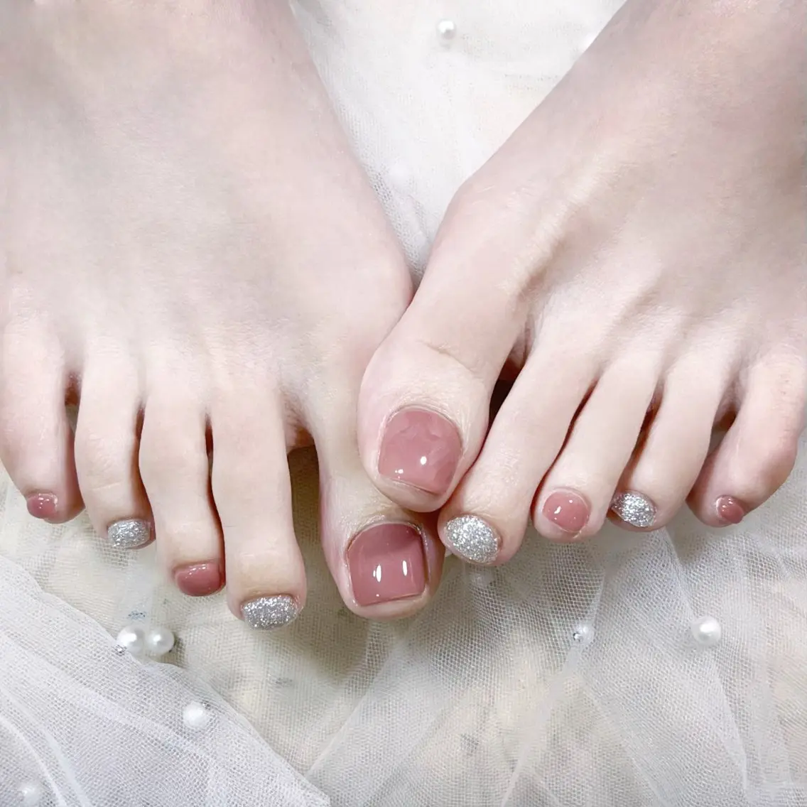 メンズ ネイル メンズ韓国風 アートネイル オーロラネイル ガーリー キラキラネイル フットネイル Nail salon 木にいるのネイルデザイン