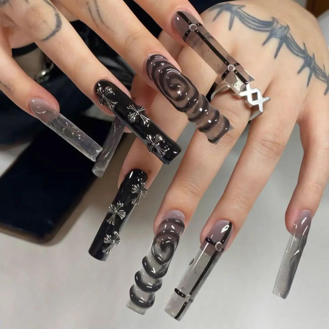 ネイル クリアネイル ジェルネイル 韓国ネイル ロングネイル スカルプネイル ハンドネイル Umee Nailのネイルデザイン