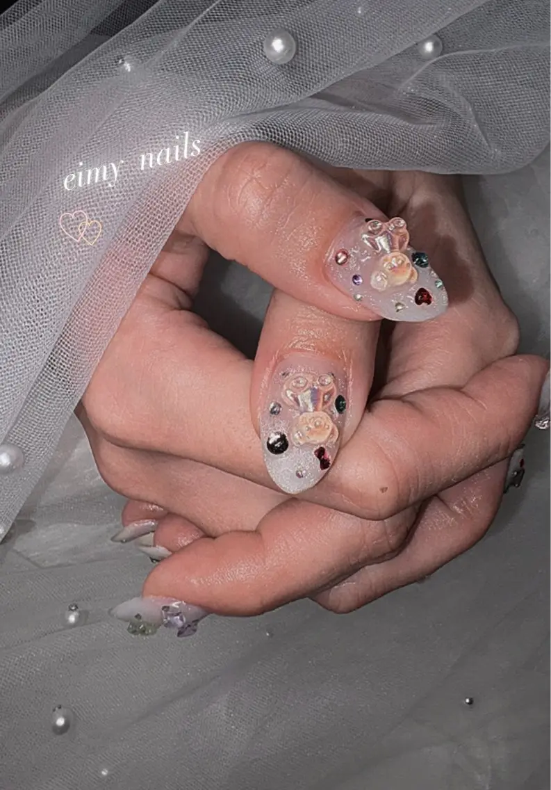 ネイル アートネイル ハート キラキラネイル マグネットネイル ストーンネイル ハンドネイル eimy nails♡のネイルデザイン
